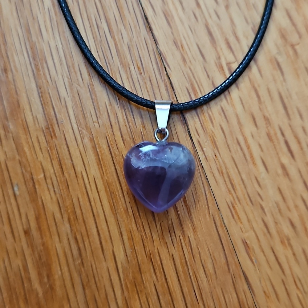 Heart-Shaped Purple Pendant Necklace